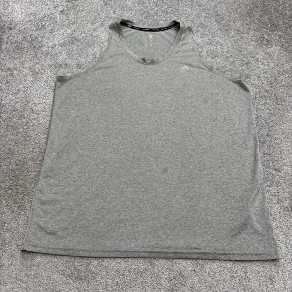 Adidas Climalite Climacool Tank Top Mens XL Gray Crew Neck Active Athletic Gym